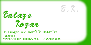 balazs kozar business card